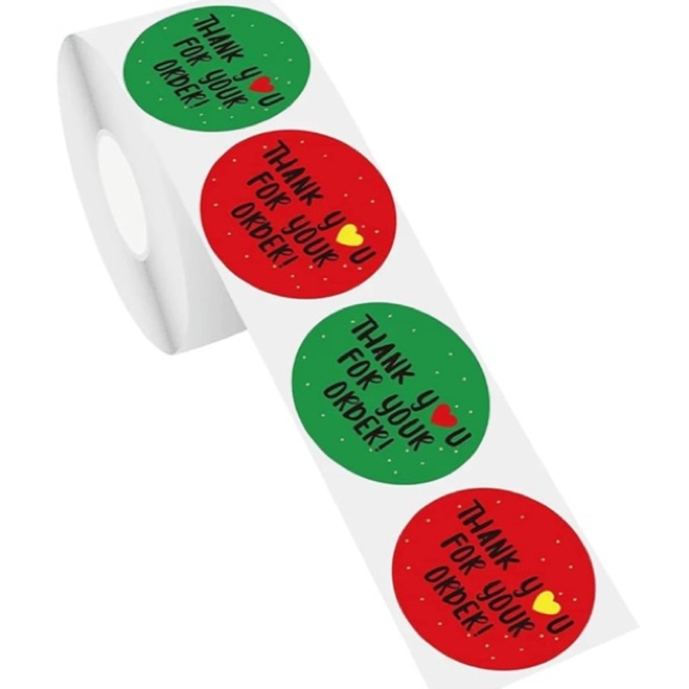 Thank You Sticker Labels 500 labels on roll. 1.5”x1.5” NWT Perfect for business